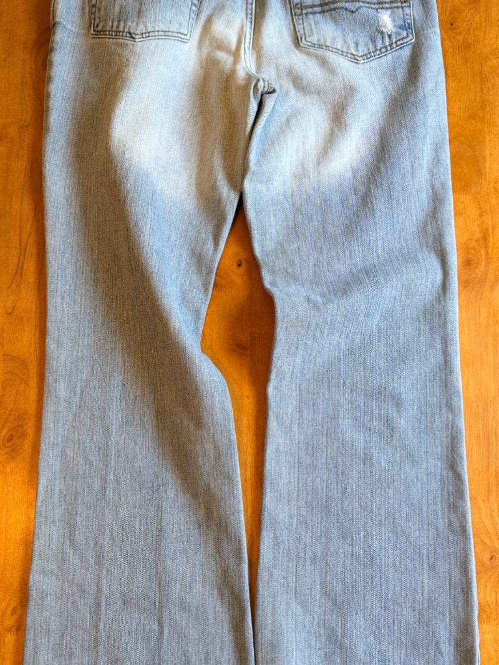 American Eagle Distressed Wide Leg Jeans Frayed Hem 10 100% Cotton 474 - Picture 10 of 11